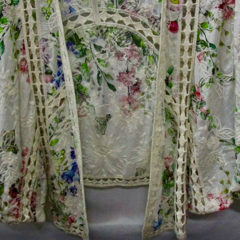 Elegant Rachael Ray Floral Lace Wrap - Multicolor 90% cotton, 10% viscose. Mint